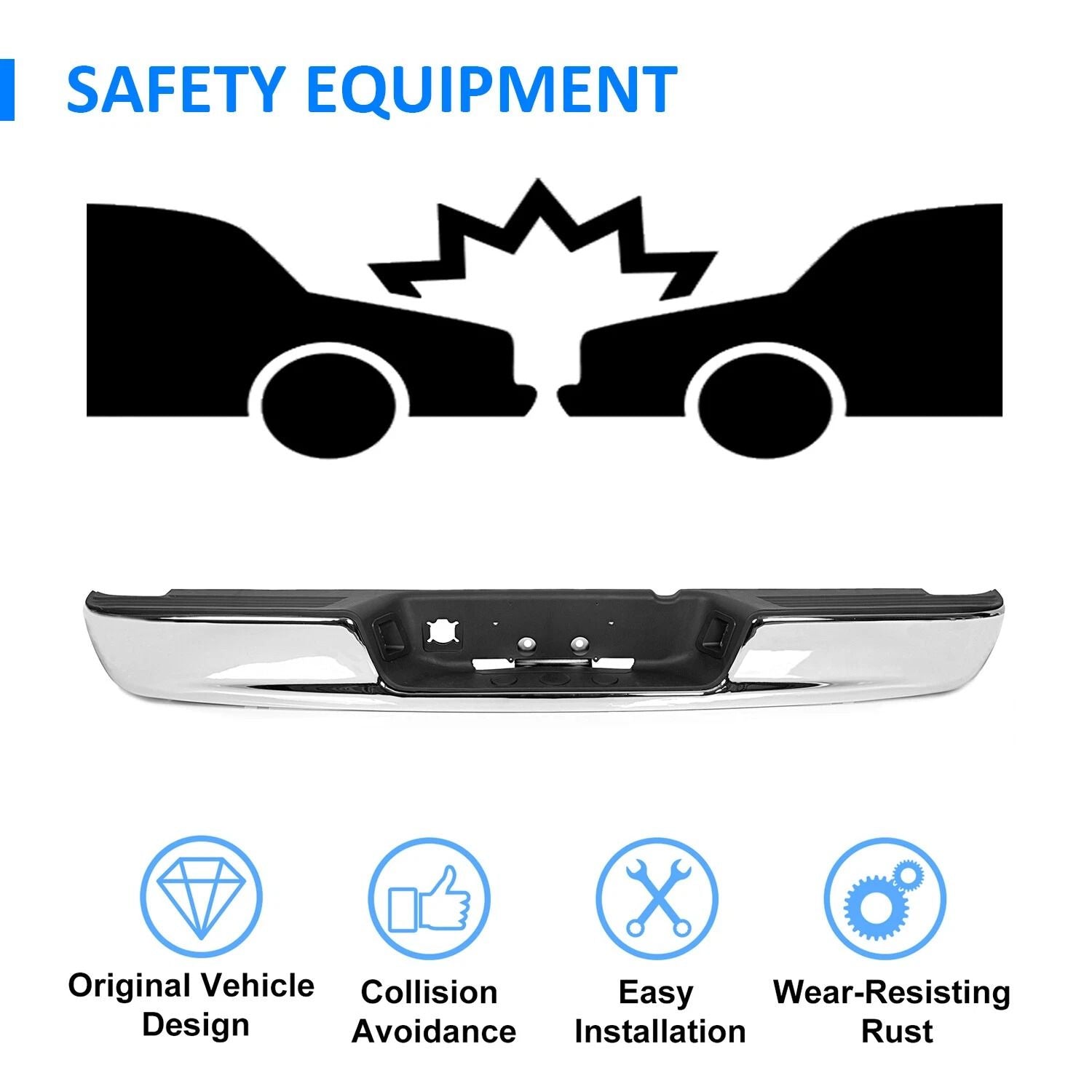 0408 Dodge RAM 1500 2500 3500 HD Chrome Rear Step Bumper Assembly  HeavyDuty Steel Replacement 3