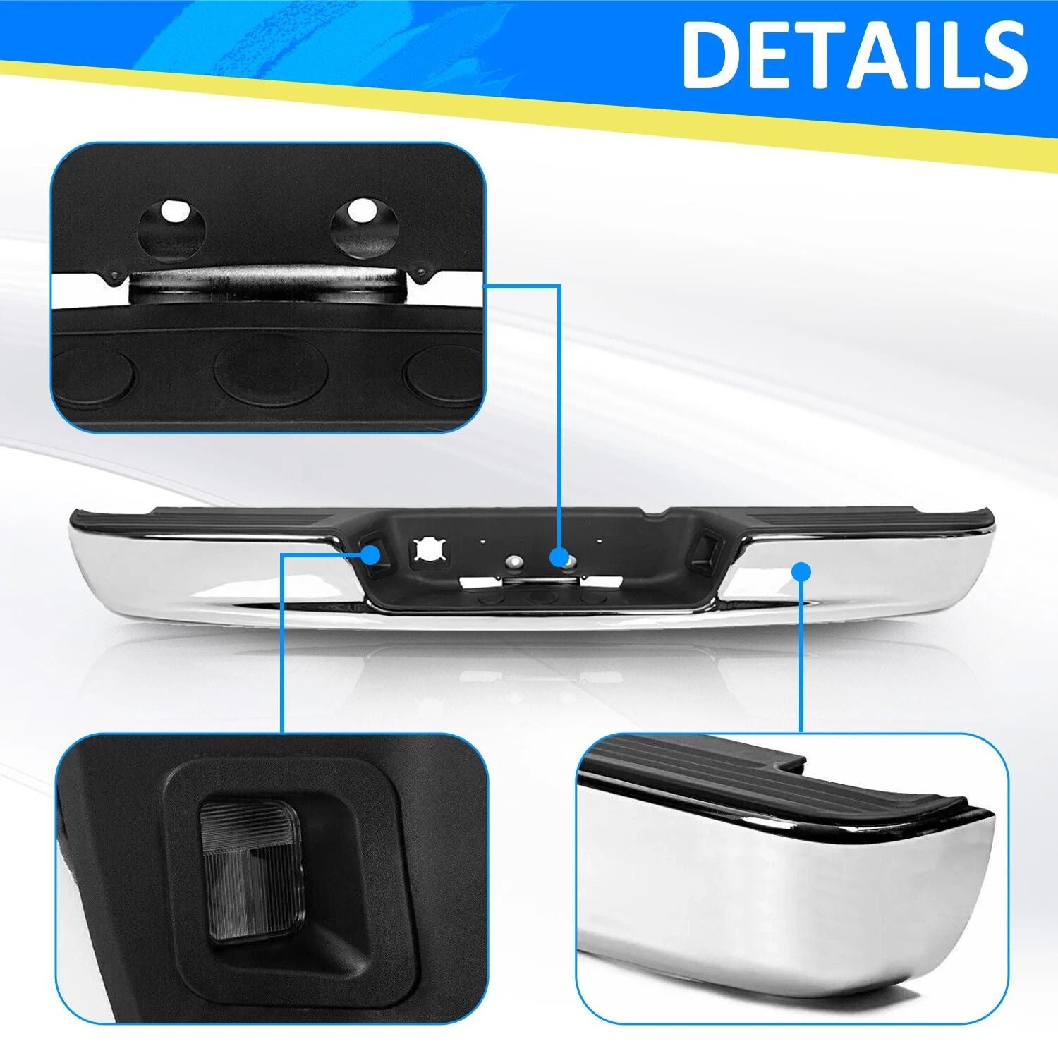 0408 Dodge RAM 1500 2500 3500 HD Chrome Rear Step Bumper Assembly  HeavyDuty Steel Replacement 9