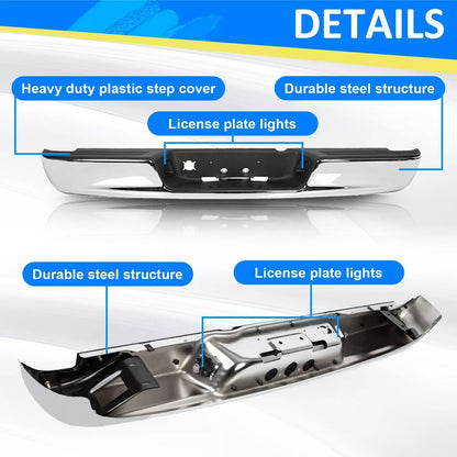 0408 Dodge RAM 1500 2500 3500 HD Chrome Rear Step Bumper Assembly  HeavyDuty Steel Replacement 12