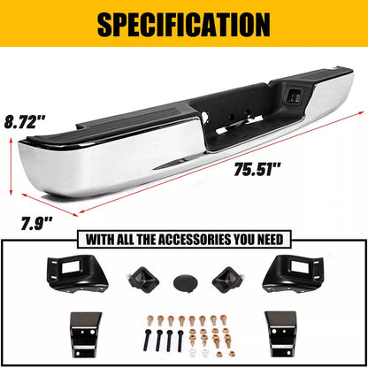 0408 Dodge RAM 1500 2500 3500 HD Chrome Rear Step Bumper Assembly  HeavyDuty Steel Replacement 15