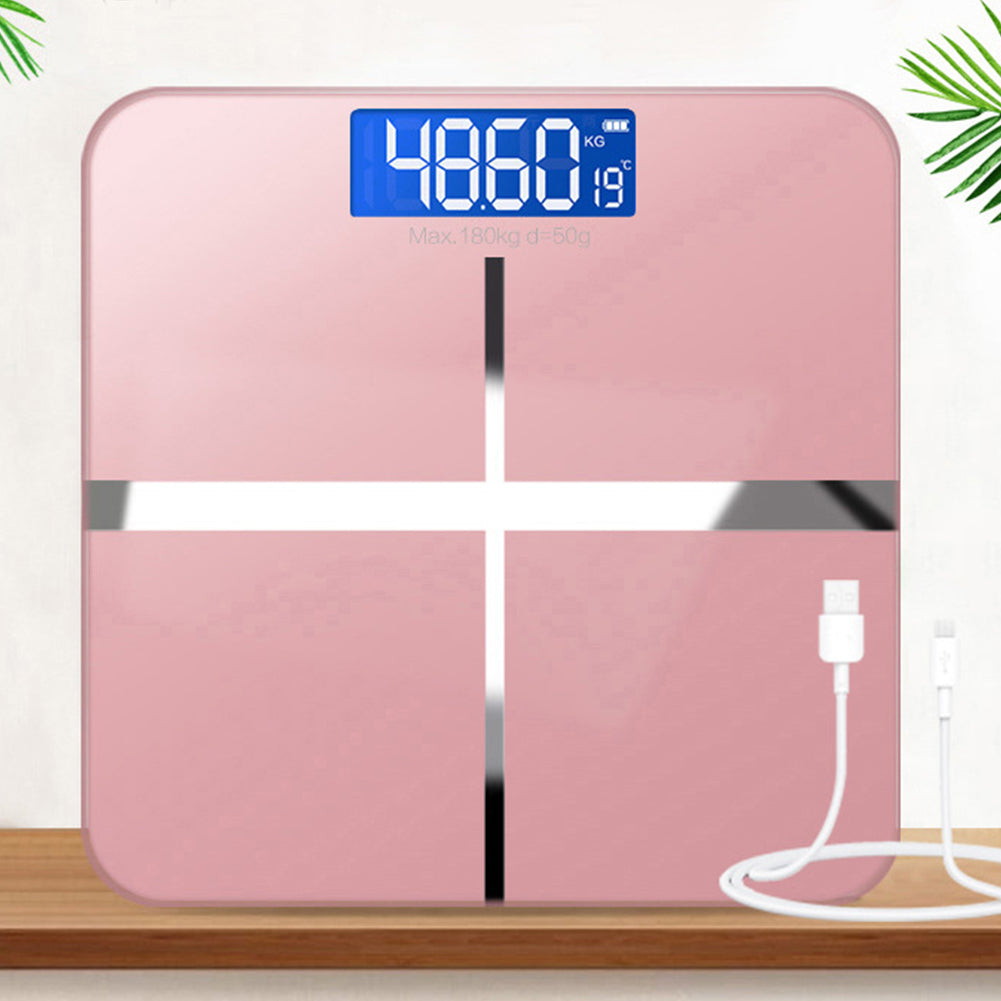 USB Charging Precision Electronic Scale for Home Office Adult, LED Display Smart Body Weight Scale & Weight Loss