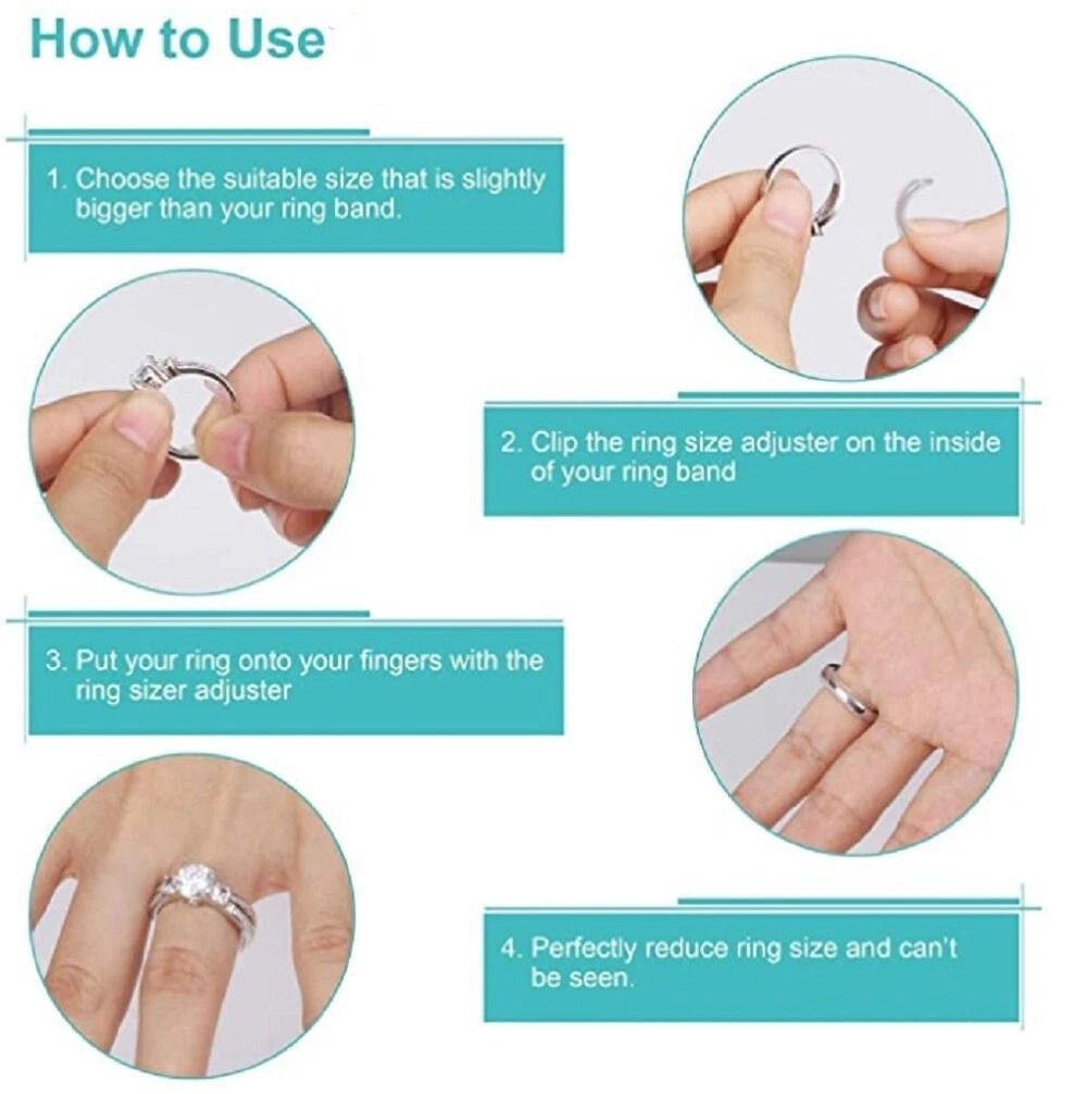 Ring Size Adjuster Set 8Pcs Invisible Spacers  Guards To Tighten Loose Rings Instantly 5