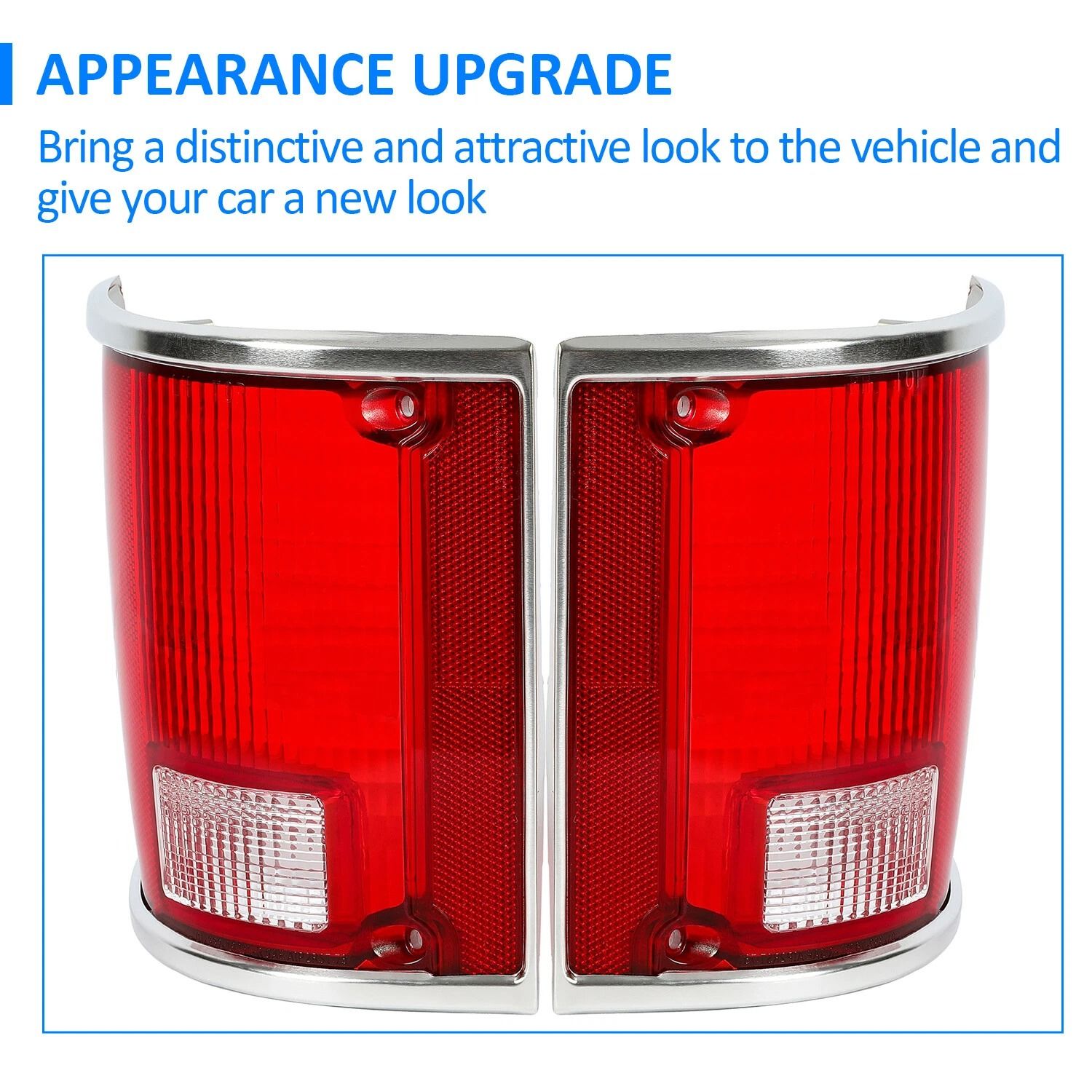 Pair Of HighQuality Tail Lights Taillamps WChrome Bezel For 7391 Chevrolet C10 K10 GMC Sierra Durab 9