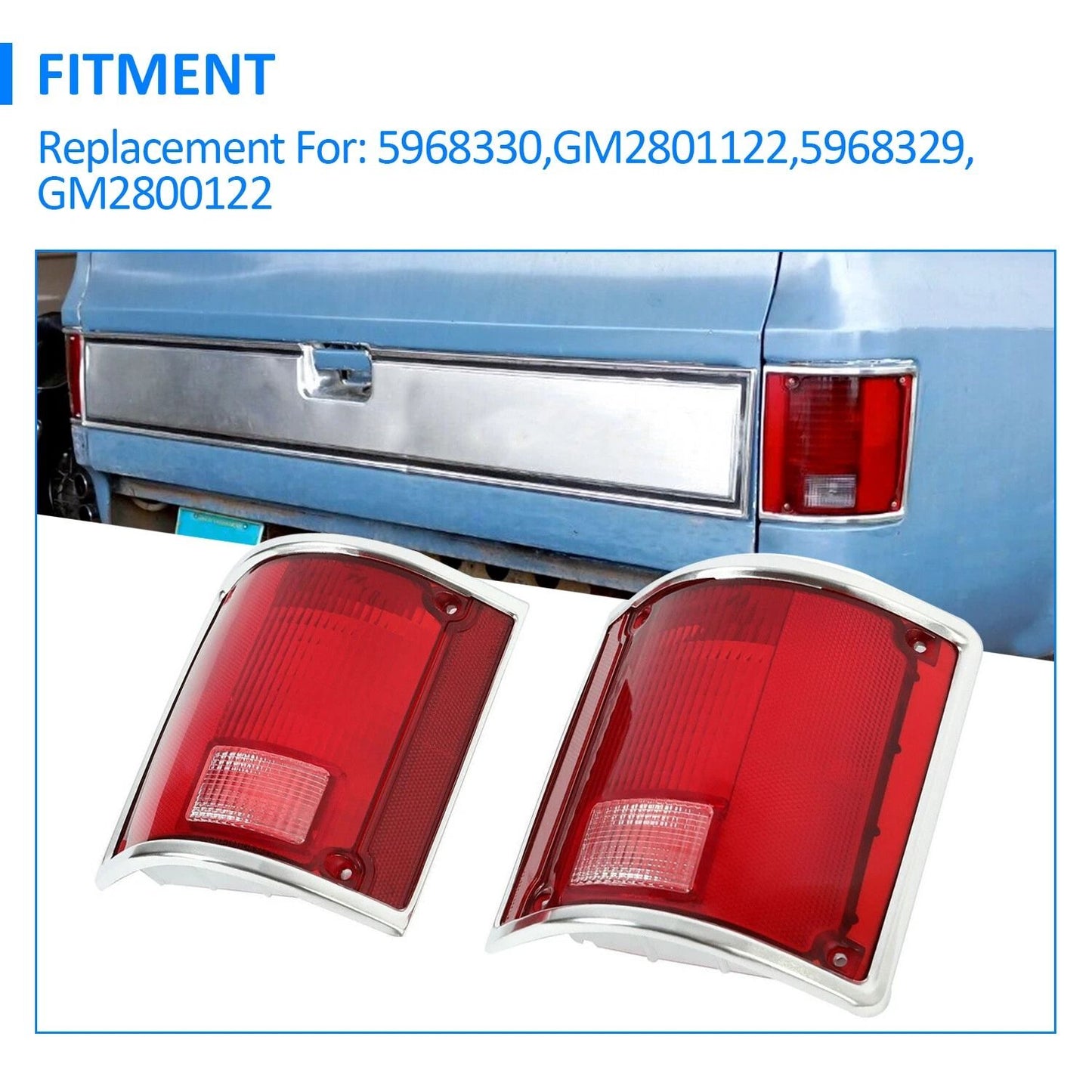 Pair Of HighQuality Tail Lights Taillamps WChrome Bezel For 7391 Chevrolet C10 K10 GMC Sierra Durab 12