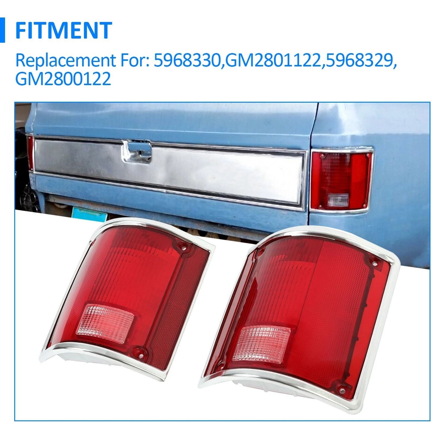 Pair Of HighQuality Tail Lights Taillamps WChrome Bezel For 7391 Chevrolet C10 K10 GMC Sierra Durab 12