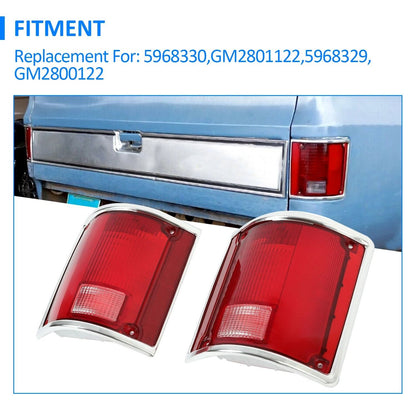 Pair Of HighQuality Tail Lights Taillamps WChrome Bezel For 7391 Chevrolet C10 K10 GMC Sierra Durab 12