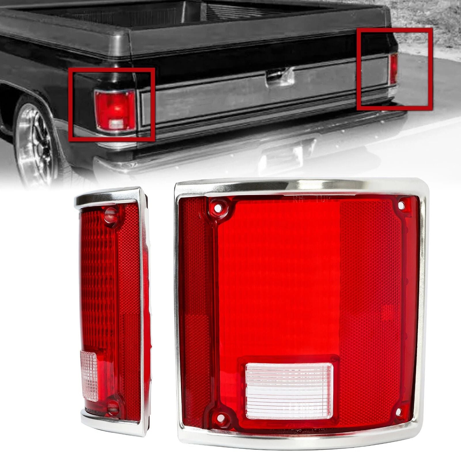 Pair Of HighQuality Tail Lights Taillamps WChrome Bezel For 7391 Chevrolet C10 K10 GMC Sierra Durab 8