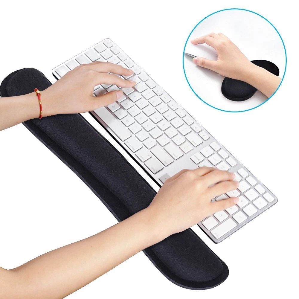 Ergonomic Keyboard  Mouse Wrist Rest Set Memory Foam  Gel Support Cushion For Office  Gaming Comfor 2