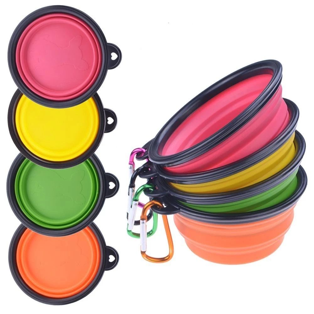 Collapsible Dog Bowls 4Pack Foldable Travel Pet Bowls For Food  Water  Perfect For Hiking  Road Tri 1