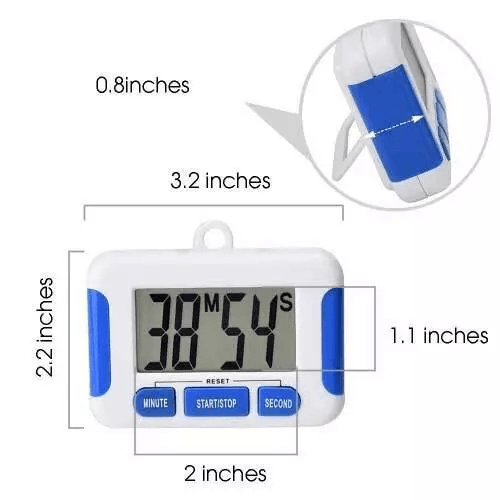 Digital Kitchen Timer Magnetic Cooking LCD Display Large Count Down Timer With Loud Clear Alarm For 7