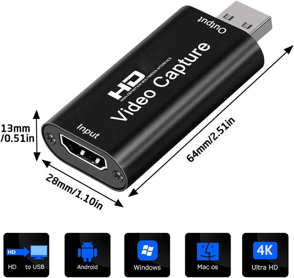 HDMI Video Capture Card 1080P USB for Streaming Recording and Game Capture