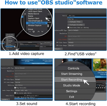 HDMI Video Capture Card 1080P USB For Streaming Recording And Game Capture 4