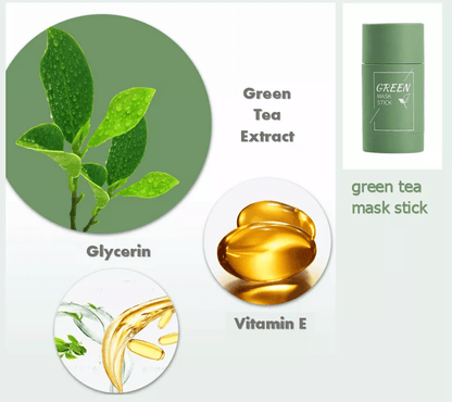 Green Tea Mask Stick For Facial Cleansing Oil Acne Blackhead Control  Deep Clean Pore Purifying Ski 7