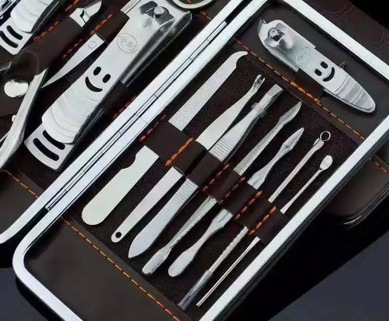 12PCS Professional Pedicure  Manicure Set Nail Clippers Cuticle Cleaner Grooming Kit With Case 4