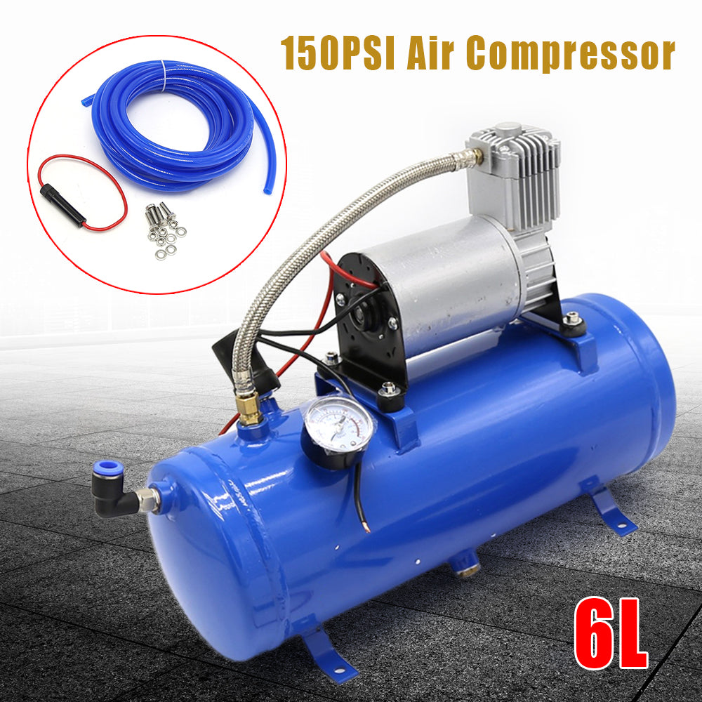 Air Horn Kit 6L mit 100 PSI 12V, Compact Luft Kompressor & Auto Tire Inflator Compressor