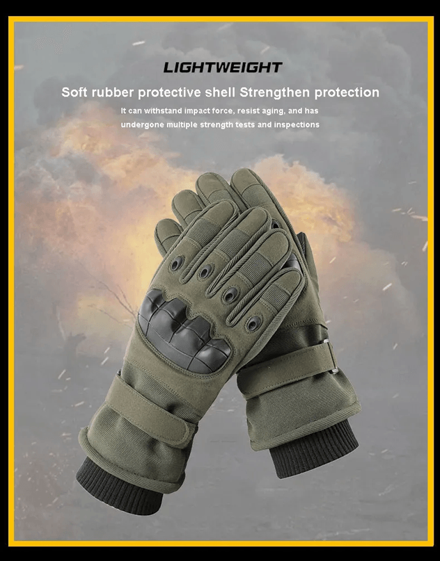 Winter Motorcycle Gloves Windproof Full Finger Military Style For Outdoor Riding And Sports 3