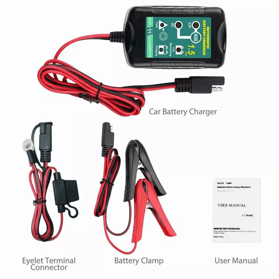 Automatic Battery Charger Maintainer Trickle Float For Motorcycle Car ATV Marine SLA AGM Gel Deep C 5