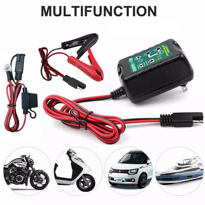 Automatic Battery Charger Maintainer, Trickle Float for Motorcycle, Car, ATV, Marine, SLA, AGM, Gel, Deep Cycle Battery