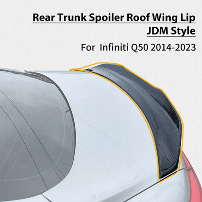 Duckbill Trunk Spoiler For Infiniti Q50 Carbon Fiber PSM Style Painted 2