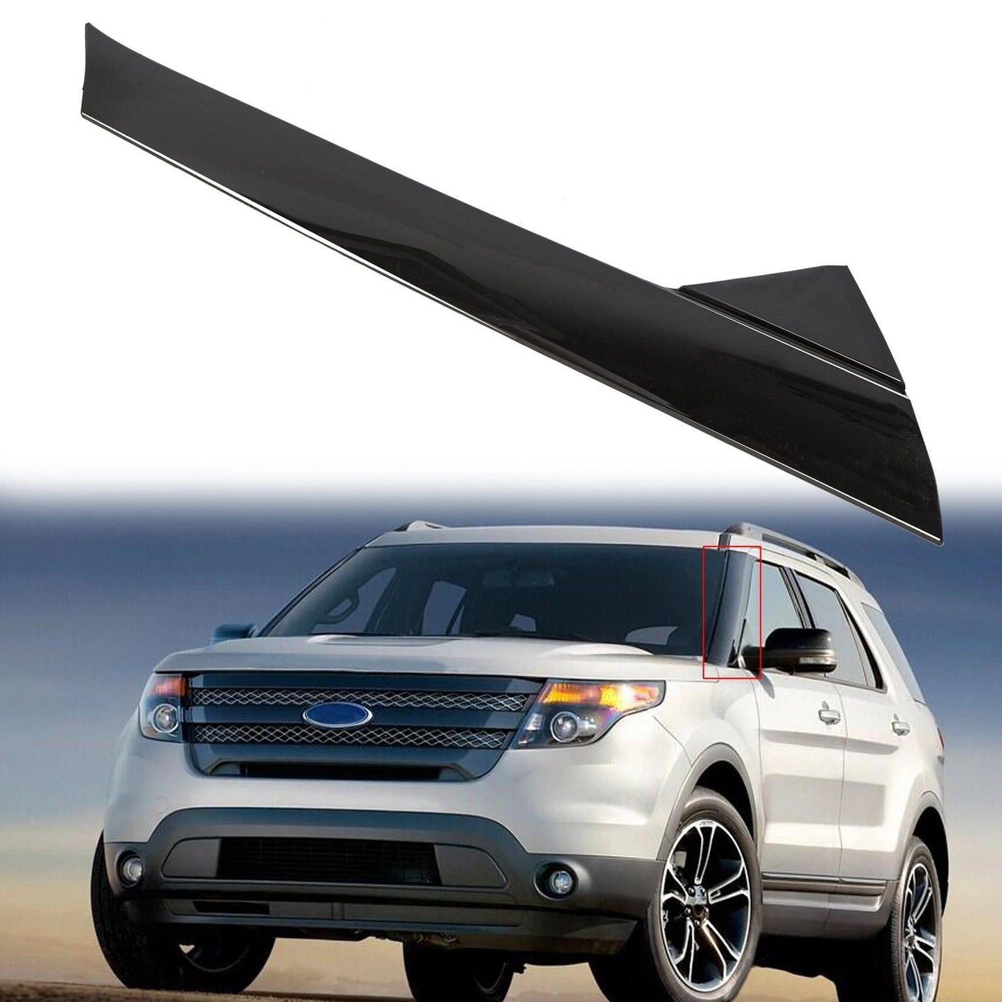 For 20112019 Ford Explorer Windshield Outer Trim Molding  Driver Side Left Pillar Cover Replacement 9