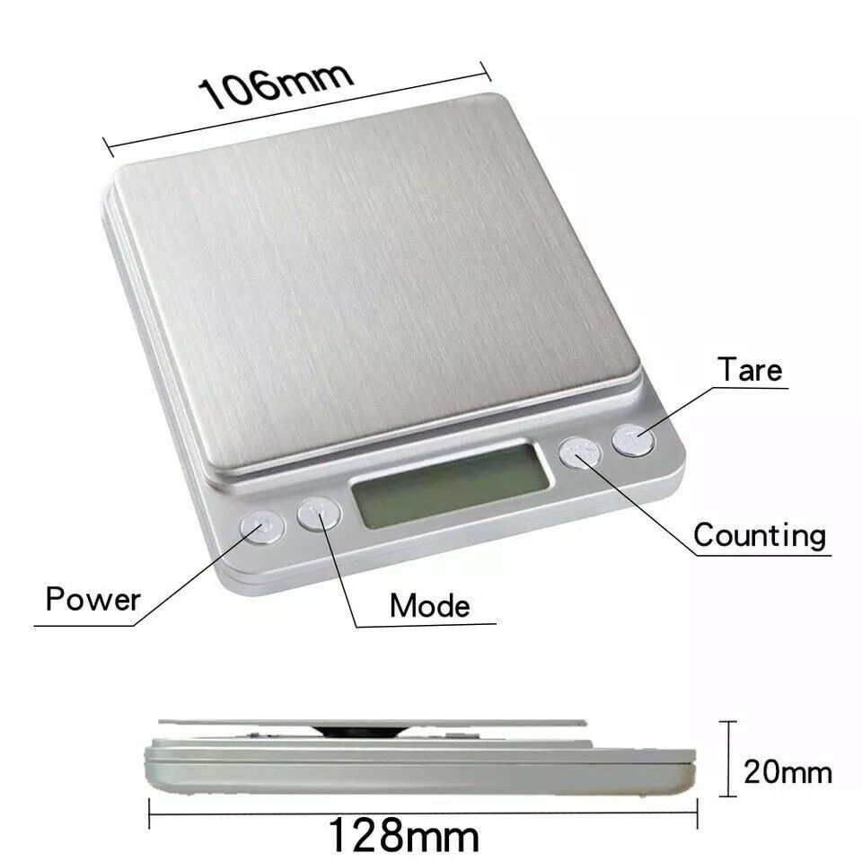 Precision Digital Scale 2000g X 01g  Jewelry Gold Silver Coin Gram  Herb Grain Pocket Scale 10