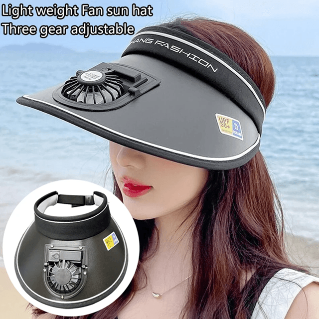 Cooling Fan Hat USB Rechargeable Sun Visor Cap For Outdoor Sports And Fishing 1