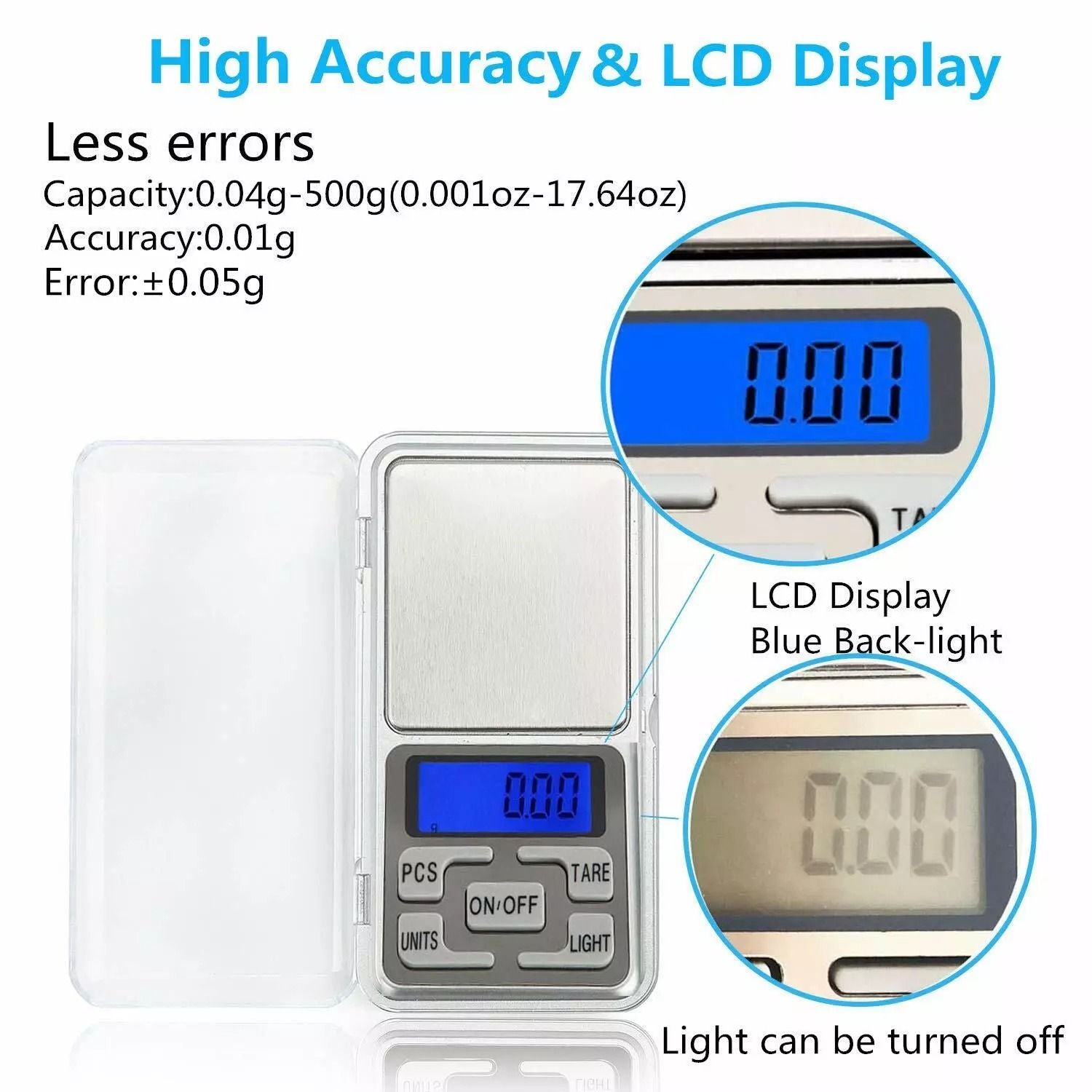 UltraPrecise 500g Pocket Scale 001g Mini Digital Balance For Jewelry Gold  Small Items 7