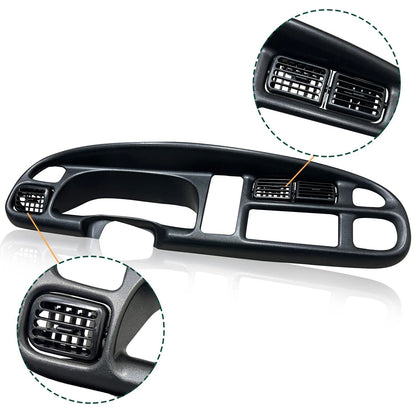 Black Dash Bezel With Vents For 982002 Dodge Ram 1500 2500 3500 Pickup  OEM Style Replacement 6
