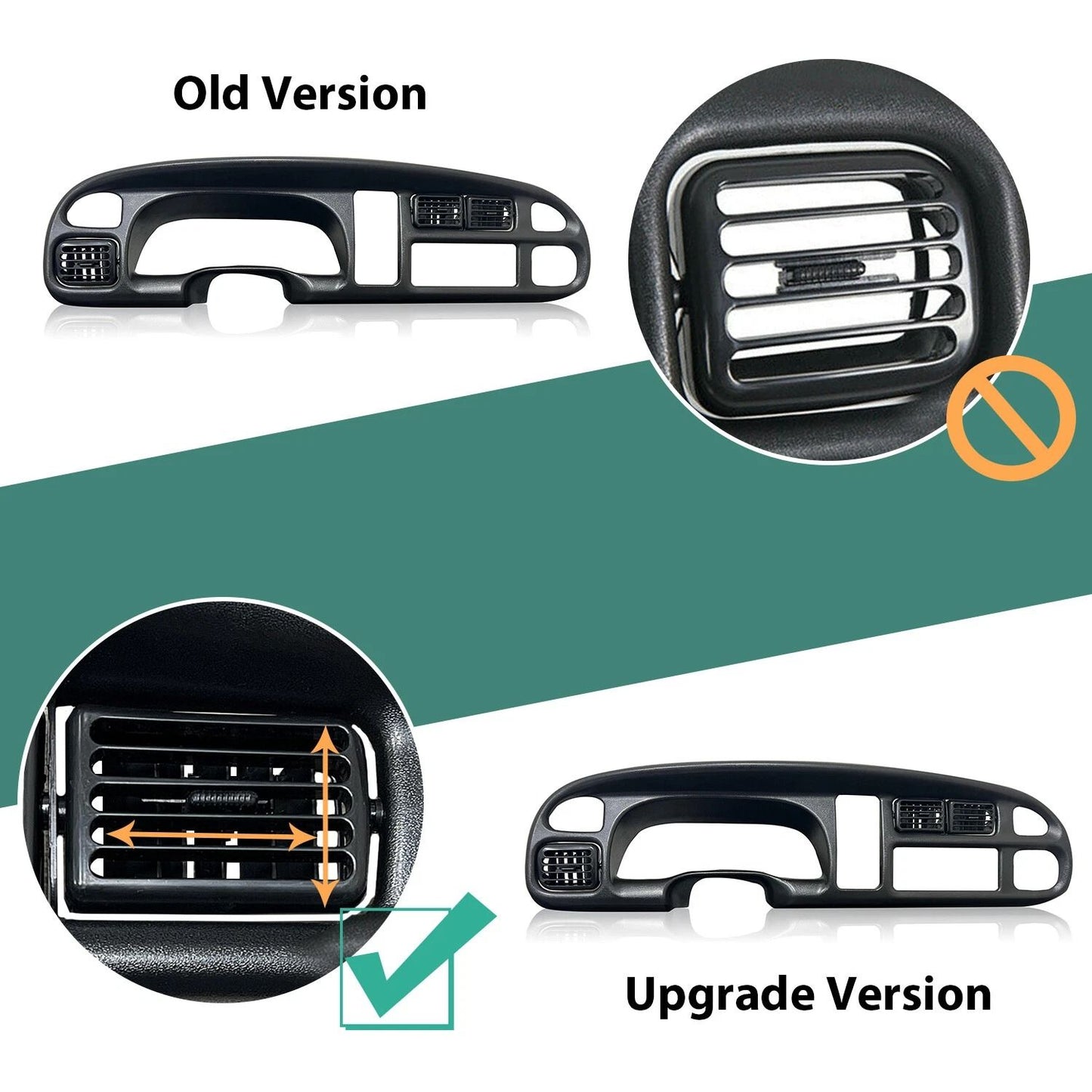 Black Dash Bezel With Vents For 982002 Dodge Ram 1500 2500 3500 Pickup  OEM Style Replacement 10