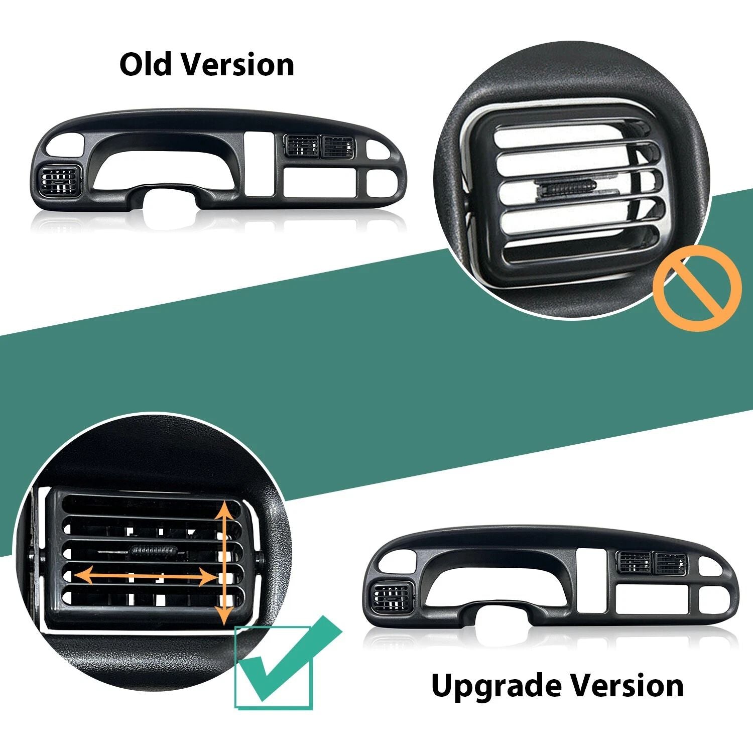 Black Dash Bezel With Vents For 982002 Dodge Ram 1500 2500 3500 Pickup  OEM Style Replacement 10