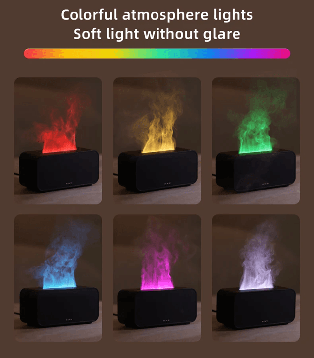Flame Effect Aromatherapy Diffuser LED Mini Humidifier With Timer For Home And Office 1