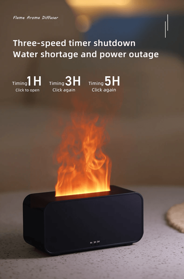 Flame Effect Aromatherapy Diffuser LED Mini Humidifier With Timer For Home And Office 2