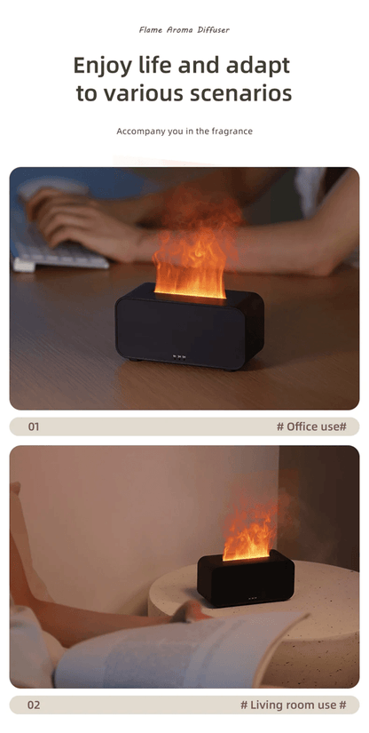 Flame Effect Aromatherapy Diffuser LED Mini Humidifier With Timer For Home And Office 4