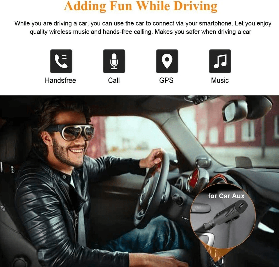 Wireless Bluetooth Receiver AUX Audio Stereo Music  Hands Free Car Adapter Built In Mic Dual Pairii 4
