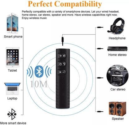 Wireless Bluetooth Receiver AUX Audio Stereo Music  Hands Free Car Adapter Built In Mic Dual Pairii 2