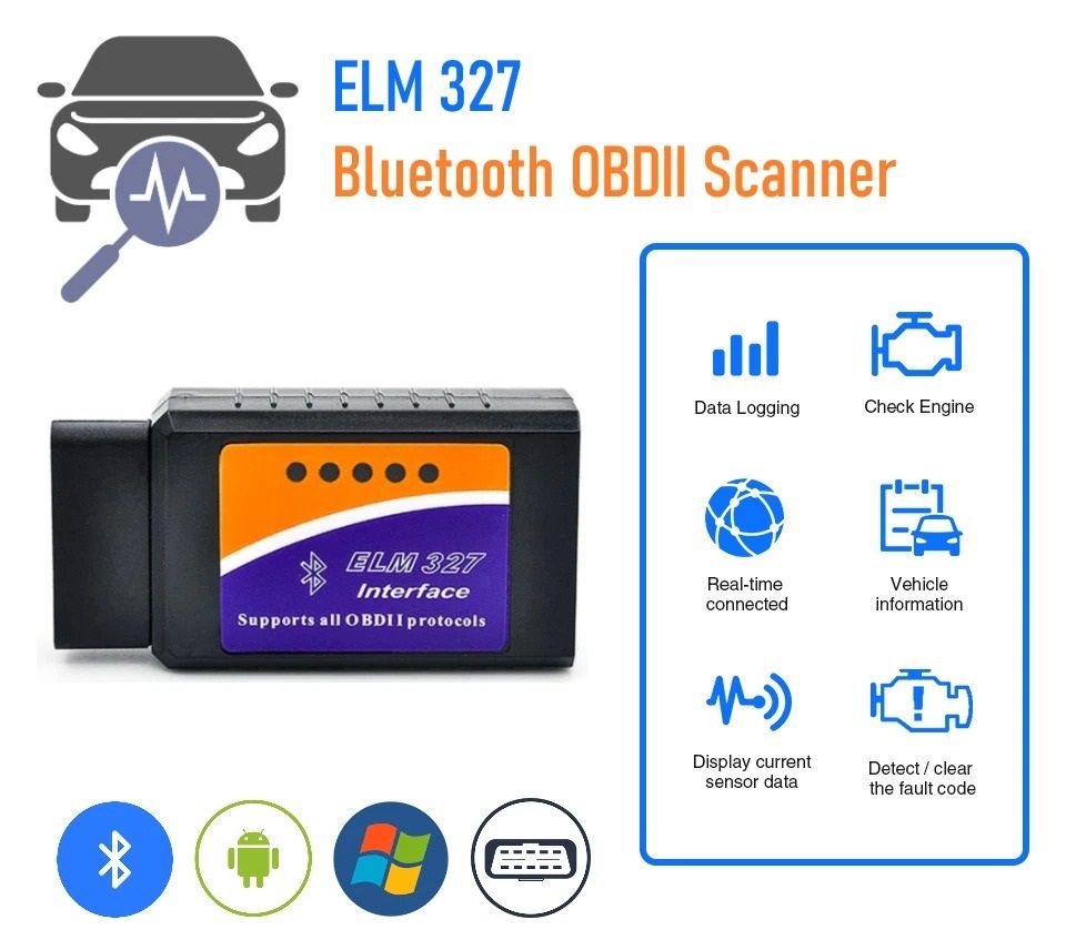 Bluetooth OBD2 Scanner ELM327 Car Diagnostic Tool For Android  Auto Fault Code Reader  Engine Check 1