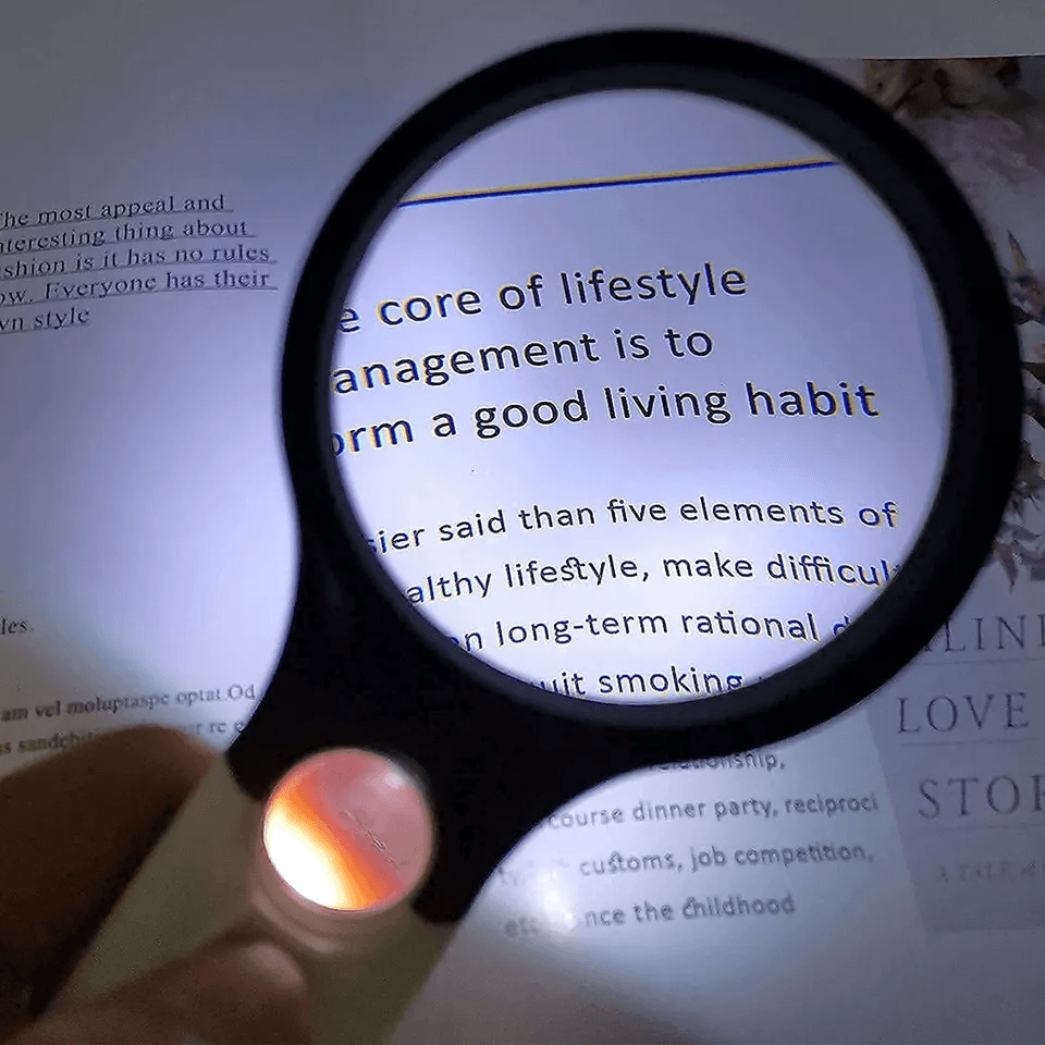 LED Light Handheld Magnifier Magnifying Lens For Reading Jewelry Loupe 2