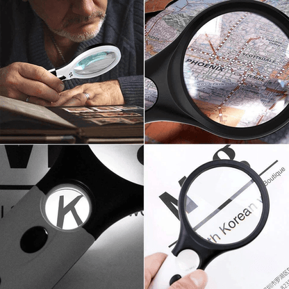LED Light Handheld Magnifier Magnifying Lens For Reading Jewelry Loupe 3