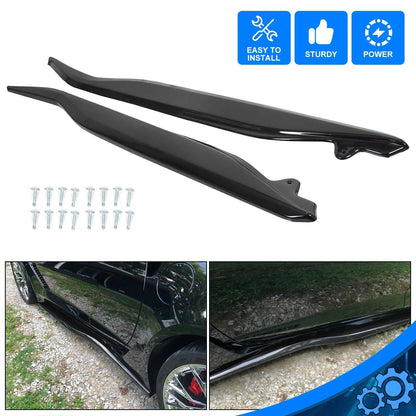 Gloss Black Z06 Style Side Skirt Extensions Splitter For 20142019 Corvette C7  Aggressive Styling U 5