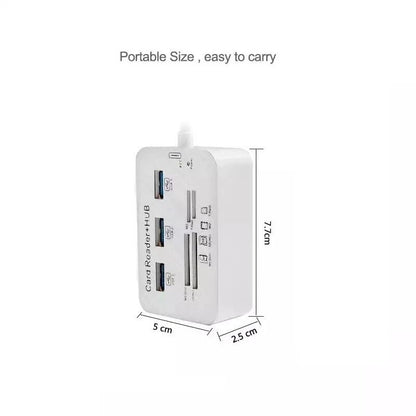 3in1 Aluminum USB 30 Hub  Memory Card Reader Supports MS SD M2 TF Cards 4