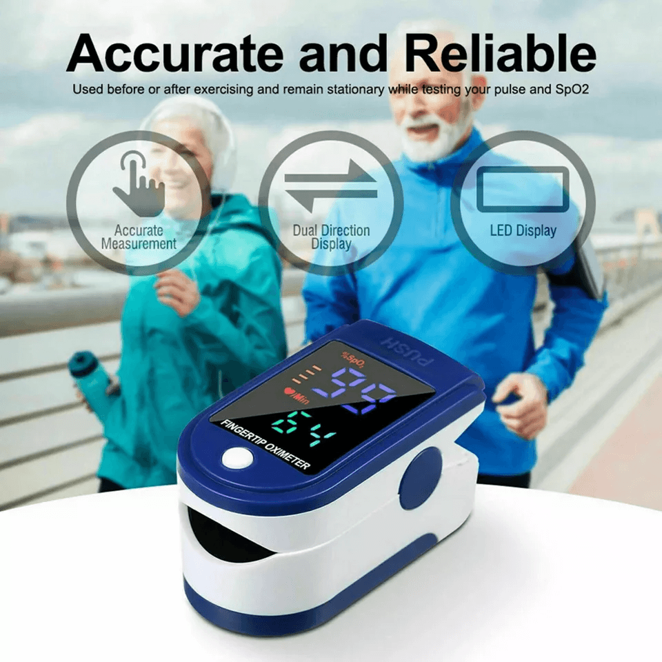 Finger Tip Pulse Oximeter Meter Oxygen Saturation Rate  Heart Blood Monitor Portable SpO2 Fingertip 2