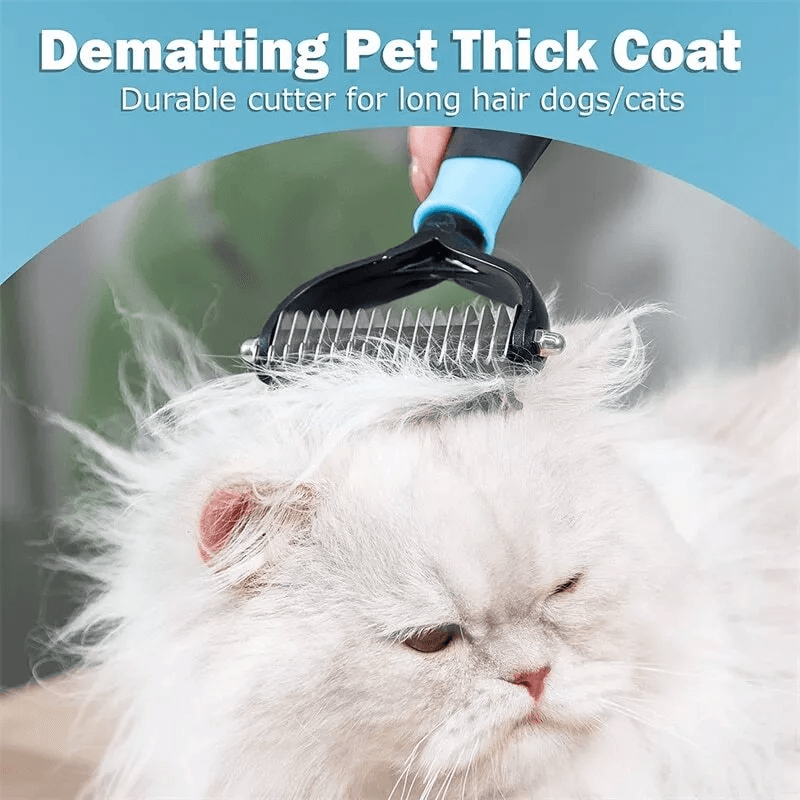 Double Sided Shedding Dematting Pet Grooming Brush Undercoat Rake Comb For Dogs  Cats 1