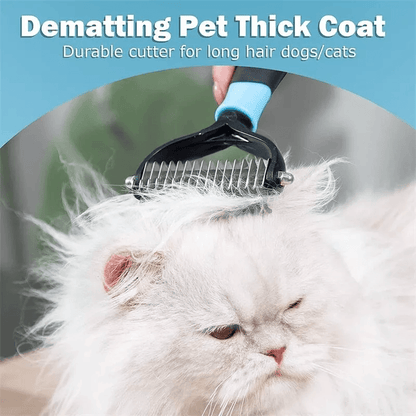 Double Sided Shedding Dematting Pet Grooming Brush Undercoat Rake Comb For Dogs  Cats 1