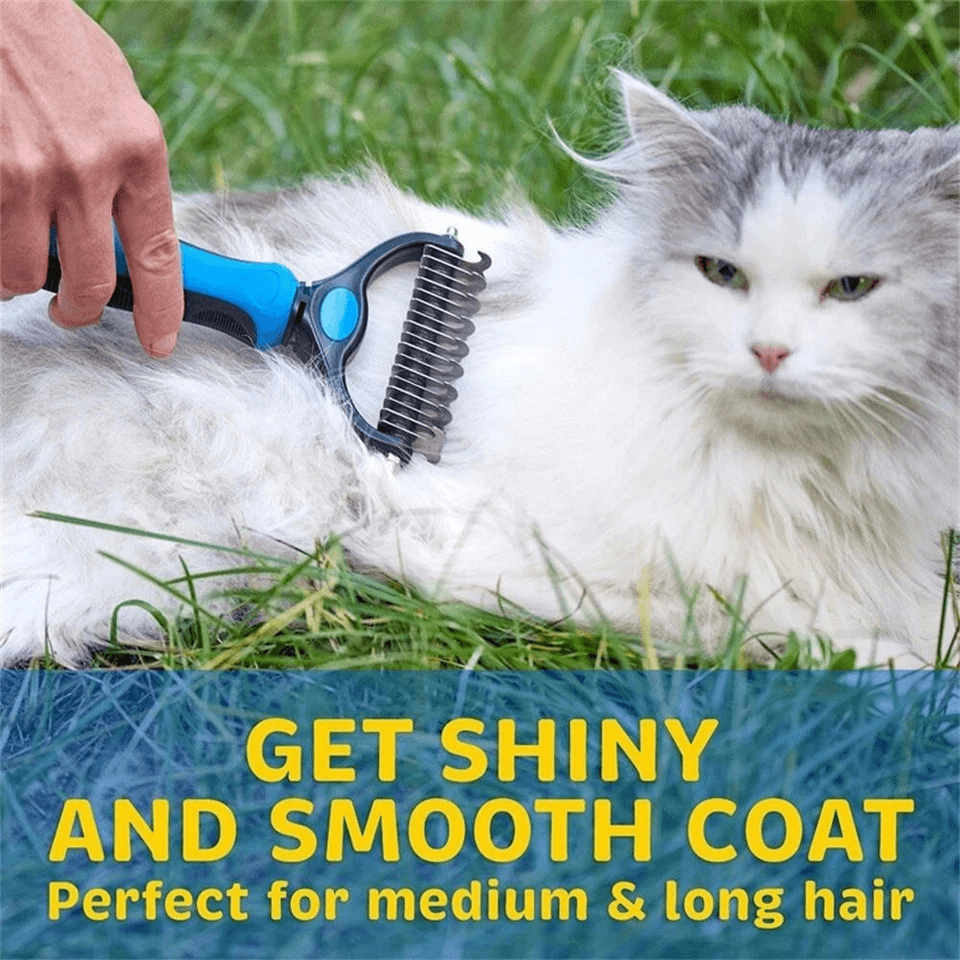 Double Sided Shedding Dematting Pet Grooming Brush Undercoat Rake Comb For Dogs  Cats 3