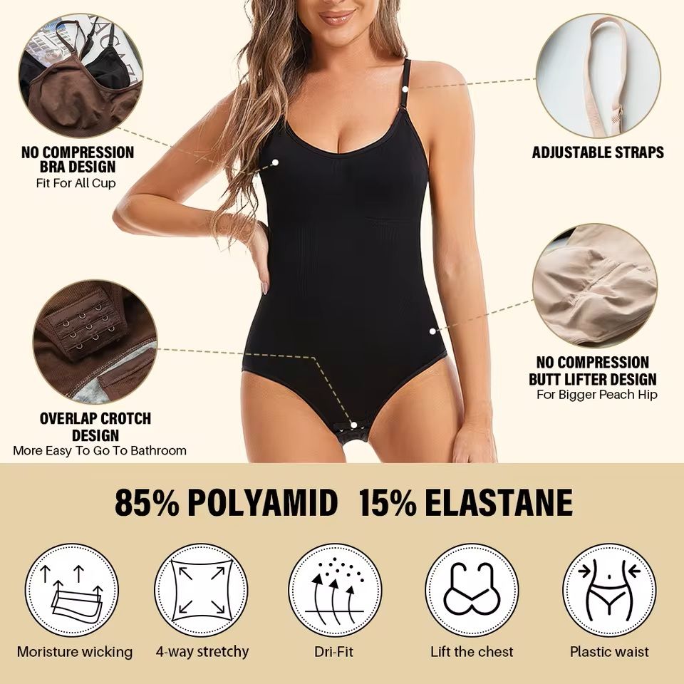 Seamless Full Body Shaper  Slimming Bodysuit With Open Crotch And Butt Lifter 2