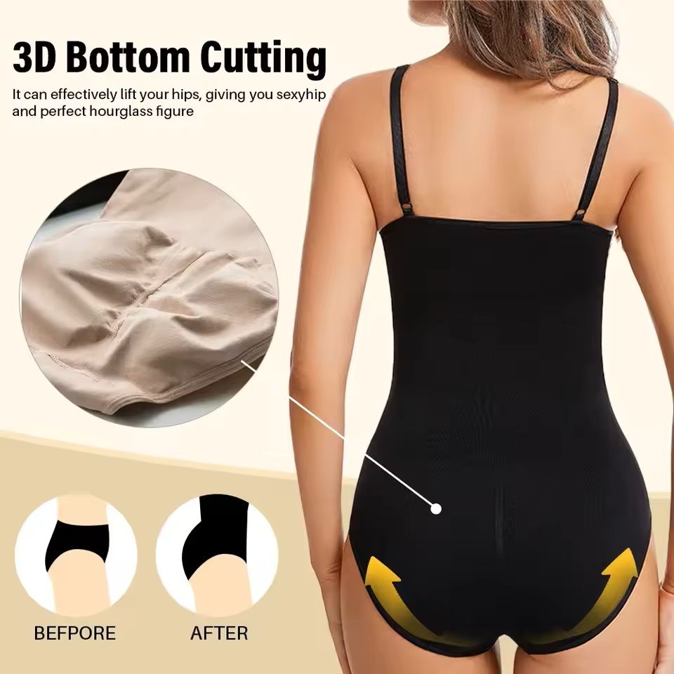 Seamless Full Body Shaper  Slimming Bodysuit With Open Crotch And Butt Lifter 4