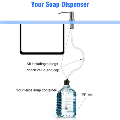 Sink Soap Dispenser Stainless Steel Kitchen Hands Liquid Pump Bottle Tube For Countertop BuiltIn Si 5