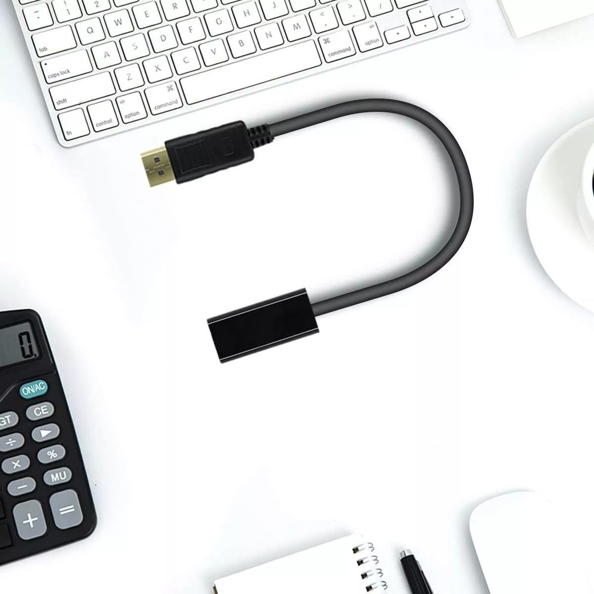 High-Speed DisplayPort (DP) to HDMI Converter, Male/Female Adapter Cable for 4K & HD