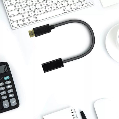 High-Speed DisplayPort (DP) to HDMI Converter, Male/Female Adapter Cable for 4K & HD