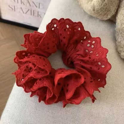 Lace Hair Scrunchies  Soft Elastic Hair Ties For Women Ponytails 7